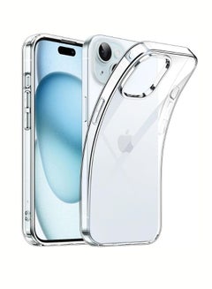 Buy Soft TPU transparent slim protective phone cover for iPhone 15 Plus 6.7-Inch with shock-absorption in Saudi Arabia