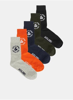 Buy Pack of 5 Logo Detail Tennis Socks in Saudi Arabia