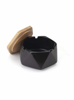 Buy Ceramic Ashtray, Ash Tray with Lid, Great Outdoor Patio and Home Ashtrays, Windproof Design and Hexagon Shaped in Saudi Arabia