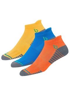 اشتري BAMBOS Unisex Eco Touch Athletic Ankle Bamboo Socks for Men & Women Running, Badminton & Gym, Pack of 3 (Size UK 7-11, Multicolored) في الامارات