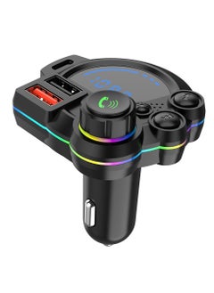 Buy Bluetooth 5.3 FM Transmitter for Car, QC3.0 & PD20W Adapter, MP3 Player, Supports TF Card & USB Disk, Wireless Receiver, Hands-Free Calling, LED Display, Car Bluetooth Adapter in UAE