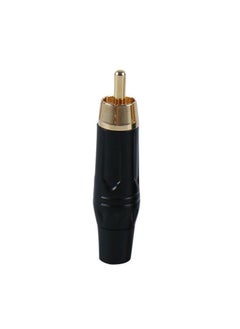 اشتري Pure Copper Soldered RCA Male Audio/Video Plug Assembled With AV Lotus Connector(Black) في السعودية