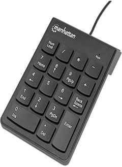 اشتري Manhattan Numeric Wired Keypad USB Wired 18 Full-Size Keys - Black في مصر