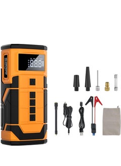 Buy 14.8V Car Jump Starter 600A Peak t Emergency Starter Booster Auto 10000mAh 150PSI Car Booster Starting Device Air Compressor Tire Pump with 3 Modes LED Light in UAE