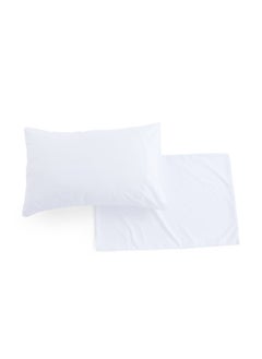 Buy Essential 2-piece Solid Pillow Case Set 50x75cm - White in UAE