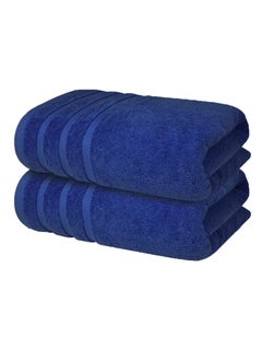 اشتري Premium Navy Blue Bath Towels 100% Cotton 70cm x 140cm Pack of 2, Ultra Soft and Highly Absorbent Hotel and Spa Quality Bath Towels for Bathroom by Infinitee Xclusives في الامارات