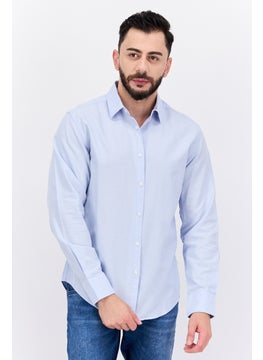 اشتري Men Regular Fit Solid Long Sleeves Casual Shirt, Light Blue في السعودية