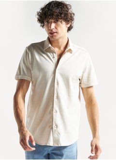 Buy Textured Regular Fit Shirt in UAE