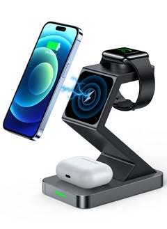 Buy 3 in 1 Wireless Charger for MagSafe, Wireless Charging Station Compatible with iPhone 14 13 12 Pro Max, for Apple Watch in Saudi Arabia