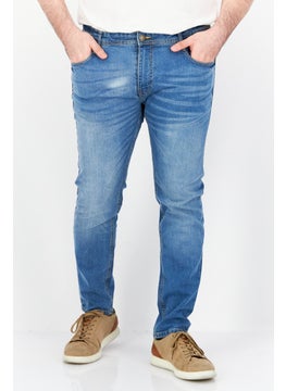 Buy Men Slim Fit Wash Stretchable Denim Jeans, Blue in UAE