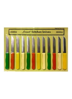 Buy 12-Piece Fruit Knife Set Multicolour 18centimeter in UAE