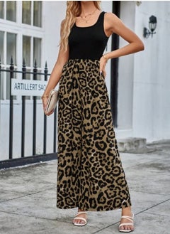 Buy SHEIN LUNE Leopard Print Wide Leg Tank Jumpsuit in Egypt