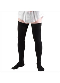 Buy Compression Socks, 20-30 mmHg, Men's Dress Socks, Thigh High Over Knee Length, Black, Medium in UAE