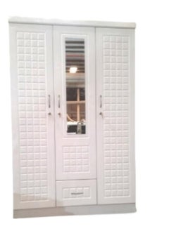 Buy 3 Door Wooden Wardrobe Cabinet Cupboard Engineered Wood Perfect Modern Stylish Heavy Duty With Mirror in UAE