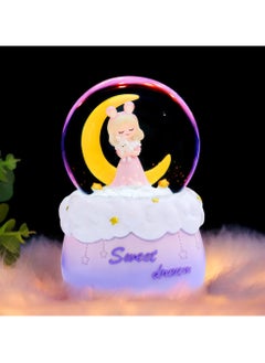 اشتري Snow Globes, Crystal Ball with Musical, LED Lights, Cute Princess Snow Globe, Manual Snow Drifting, Gifts for Girls, Birthday New Year Gift for Girls Aged 3-12 (Pink) في الامارات