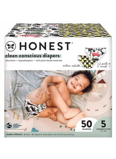 اشتري Clean Conscious Diapers | Plant-Based, Sustainable | Big Trucks + So Bananas | Club Box, Size 5 (27+ lbs), 50 Count في الامارات