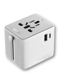 Buy Universal Travel Adapter International Plug Adapter Offers 6A Smart Power 3A/5V USB-CA Ports Multi AC Outlet All-in-One Power Plug Adaptor Worldwide Charger for EU US UK AU 200+ Countries (15W-1C1A) in Saudi Arabia