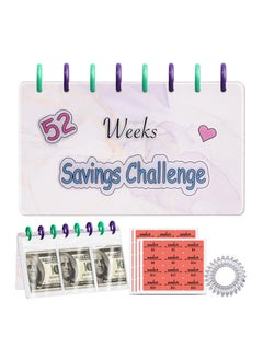 اشتري "Money Saving Challenge Binder, 52 Week Money Saving Challenge Book, Envelopes Money Saving Challenge Budget Binder, Savings Challenges Binder, Budget Binder with Cash Envelopes, for Home, Office " في الامارات