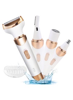 Buy 4 in 1 Electric Razor for Women Bikini Trimmer, Women's Shaver Cordless Wet and Dry, Shaver for face, Legs and underarms, Replaceable Trimmer Head, USB Rechargeable in Saudi Arabia