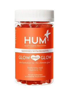 Buy Glow Sweet Glow Hyaluronic Acid Vitamin C+E Helps Ultimate Hydration for the Ultimate Glow 60 Tangerine Vegan Gummies Dietary Supplements in UAE