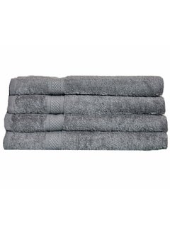 اشتري 100% Cotton Ultra Soft Bath Towel Set, 70x140 cm, Super Absorbent, Quick Dry And Antibacterial Treatment, 500 GSM Terry, Pack of 4,Quick dry, Hotel quality في الامارات