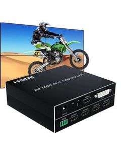 اشتري 1080P 2 x 2 HDMI + DVI to 4 HDMI Ports Video Wall Controller(Black) في الامارات