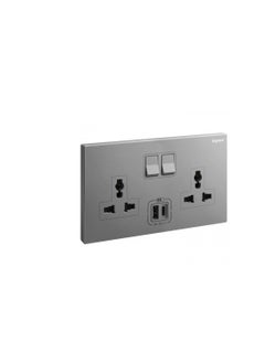 Buy Legrand Universal Switch Socket 2Gang + USB A-Type + C-Type Galion Dark Silver in UAE