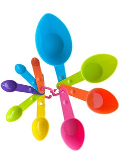 Buy 9 Piece Plastic Measuring Cups And Spoons Set Multicolor, SV151 in UAE