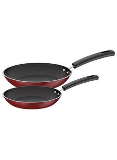 Buy 2 pcs Aluminum Frying Pan Set with Interior and Exterior Starflon Excellent Nonstick Coating in Saudi Arabia