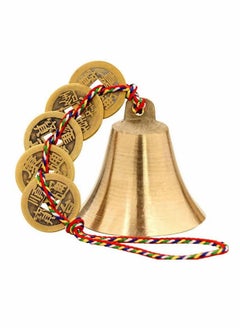 Buy Chinese Feng Shui Copper Bell with Five Emperor Copper Coins, Lucky Fortune Coins Ornaments Hanging Bell, Car Decoration Bell in UAE