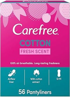 Buy Carefree Normal with Cotton Extract Fresh Scent 58 Pantyliners in Egypt