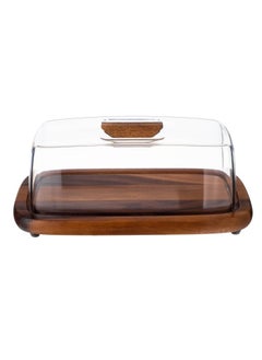 Buy Thai wood cake box with acrylic lid in Saudi Arabia