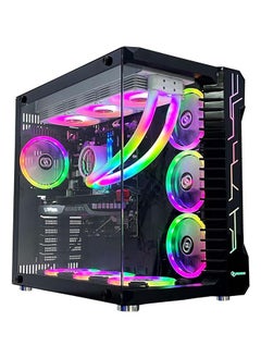 اشتري Gaming Pc with Intel Core i5-14400F Processor, H610M-E D4 Motherboard, DDR4 16GB RAM RGB, 1TB M.2 SSD, NVIDIA GeForce RTX 4060 Graphics Card,360 Water Cooler, 7 Fan Case Blackwith Windows 11 Pro في السعودية