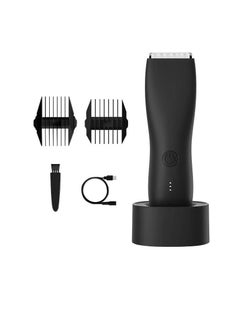 Buy Body Trimmer for Men and Women, Ball Shaver, Electric Groin Pubic Hair Trimmer, Waterproof Wet/Dry Groomer, Replaceable Ceramic Male Hygiene Razor Clippers, Standing Recharge Dock in UAE