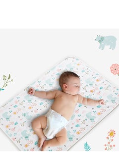 اشتري Multifunctional Reusable Soft and Absorbent Portable Waterproof Changing Toddler Baby Change Diaper Changing Liner Bed Pad Play Mat في السعودية