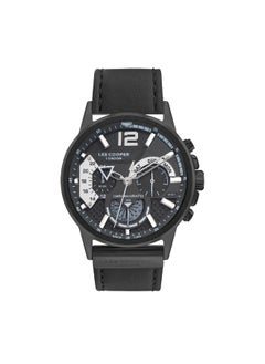 Buy Lee Cooper Men's VX9JE1 Movement Watch, Multi Function Display and Leather Strap - LC07614.661, Black in UAE