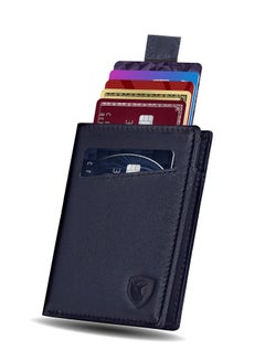 Buy RFID  Leather Minimalist Bifold Wallet For Men  Blue in UAE