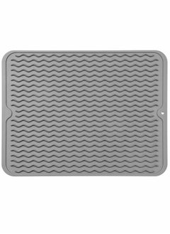 اشتري Kitchen Insulating Dining Mat, Silicone Dish Drying Mat for Multiple Usage, Easy Clean, Eco-friendly, Heat-resistant Silicone Mat for Kitchen Counter, Sink, Refrigerator, Drawer Liner (2 Grey 16*12) في السعودية