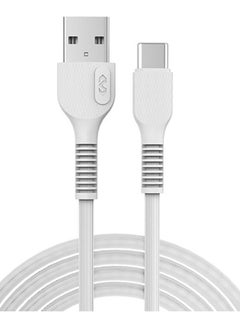 اشتري 2.4A PVC USB to Type-C Charging Cable – 2-in-1 Charging & Data Transfer, Flexible & Skin-Friendly Texture, 1 Meter, White في الامارات