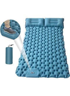 Buy Camping Double Sleeping Pad, 2 Person Large Camping Pad with Pillow, Foot Pump Inflatable Camping Mattress, Portable Waterproof Air Cushion Sleeping Pad for Backpacking, Hiking, Travel in Saudi Arabia