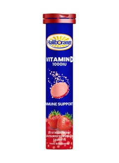 اشتري Vit D Effervescent Tablets Strawberry 20s High Potency Vitamin D Supplement  Immune Support Bone Health Delicious Strawberry Flavor في الامارات