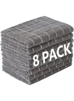 Buy 8 Pack Microfiber Dish Towels - Soft, Super Absorbent and Lint Free Kitchen Towels (Black, 45x65 Cm) in Saudi Arabia