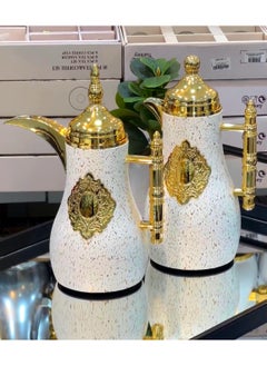 Buy Thermos set of two pieces for tea and coffee from Golden Home silver 1liter in Saudi Arabia