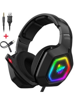 Buy K10 Professional Gaming Headset Surround Sound Music Earphone With Microphone RGB 3.5MM Wired Headphones for PC XBOX PS4 in Saudi Arabia