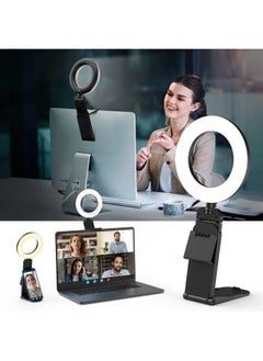 Buy Ring Light for Computer Laptop,Video Conference Lighting kit for Zoom Meetings,5" Small Led Selfie Light Portable Ring Light with Stand,Cell Phone Holder Desktop Ring Light for Skype Call in UAE