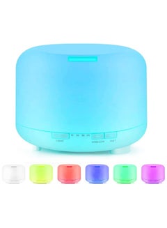 Buy 500ml Ultrasonic Air Humidifier with 7 Color Changing LED Lights for Office Home in UAE