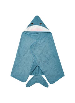 Buy Towel With Hood, Shark-Shaped/Blue-Grey, 70X140 Cm in Saudi Arabia