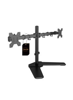 Buy Dual Monitor Stand, Fits Two 17 to 30 Inch Screen with Swivel, VESA Compatible 75×75mm/100×100mm, M042 Black in UAE