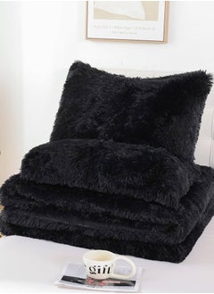 اشتري COMFY 6 PC FAUX FUR SOFT & FLUFFY BLACK COMFORTER SET KINGSIZE في الامارات