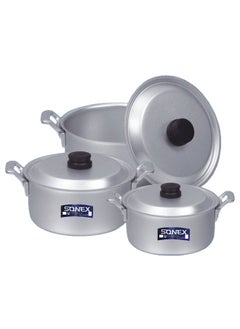 Buy Sonex Anodize Cast Handle Premium Aluminum Cookware Set, Anodized, Even Heating, Sturdy Cast Handles, Aluminum Anodize Finish Cooking Pot Set, Long Lasting Durable Construction, Easy Clean, in UAE